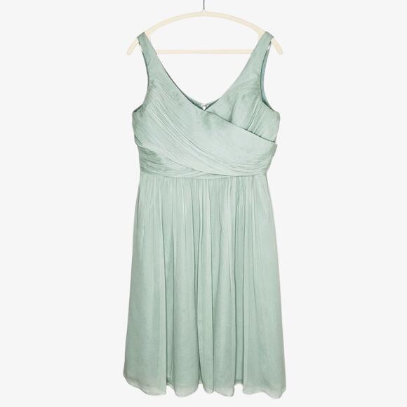 J. Crew Silk Chiffon Heidi Dress 14 Dusty Shale Green 93100 Formal Wedding Party - Picture 1 of 13